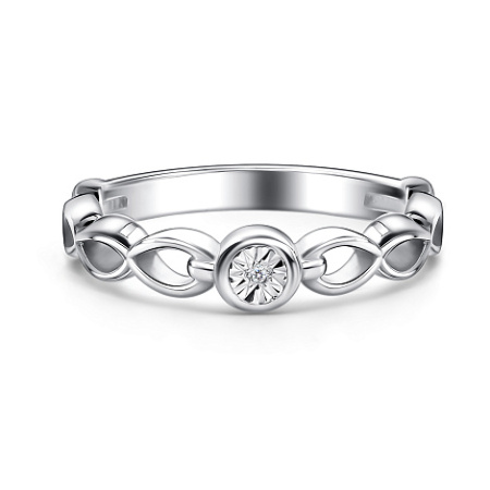 Кольцо из серебра с бриллиантом