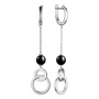 Серьги с черным ониксом из серебра