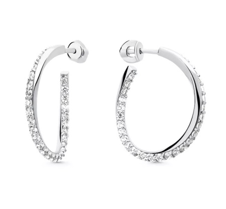 Серьги серебряные с фианитами