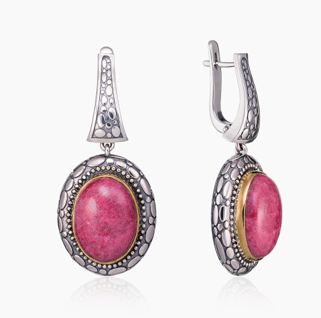 Серьги из серебра с тулитом