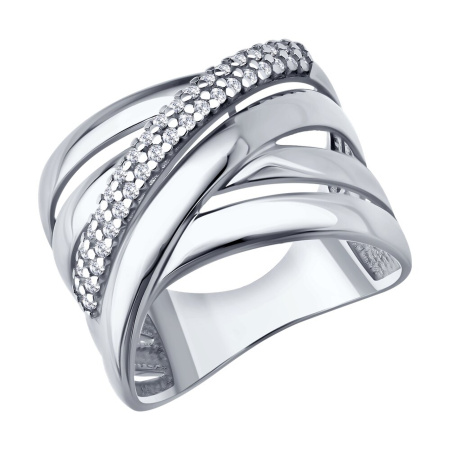 Кольцо из серебра с фианитами