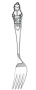 Серебряная вилка детская «Мальчик» с чернением