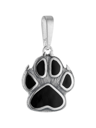 Серебряная подвеска с эмалью «Лапка»