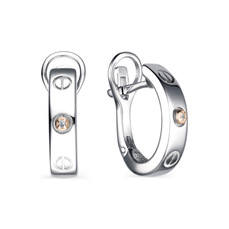 Серьги из серебра с бриллиантом