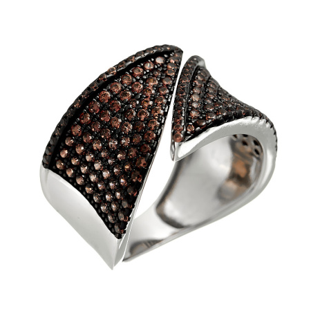 Кольцо из серебра с фианитами