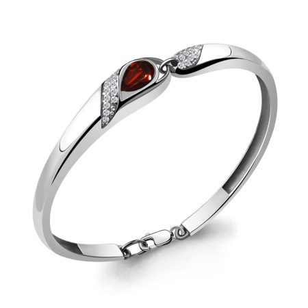 Серебряный браслет с гранатом