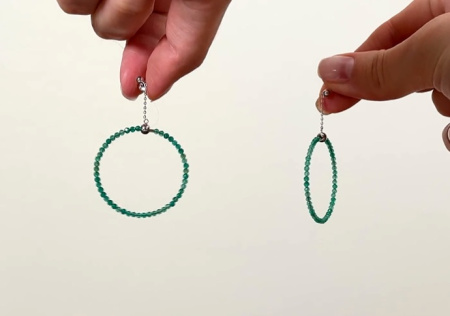 Серебряные серьги-кольца с агатом