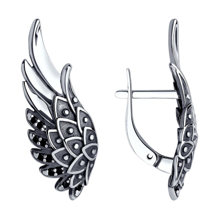 Серебряные серьги с фианитами