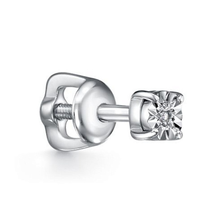 Моносерьга из серебра с бриллиантом