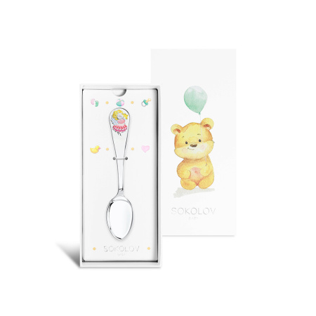 Ложка детская «Ангелочек со звездочкой» с эмалью