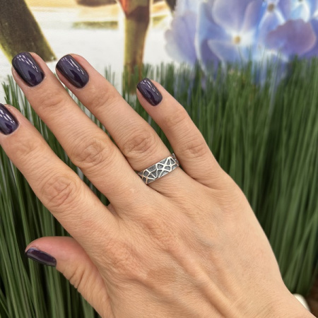 Серебряное кольцо «Паутинка»