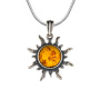Серебряная подвеска с янтарем «Солнце»