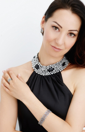 Серебряные серьги «Матрица»