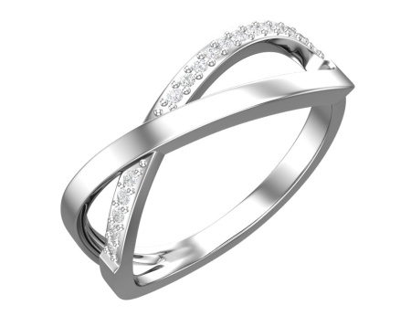 Серебряное кольцо «Бесконечность» с фианитами