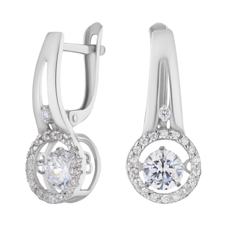 Серебряные серьги с фианитами