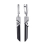 Серьги из серебра с керамикой и фианитами