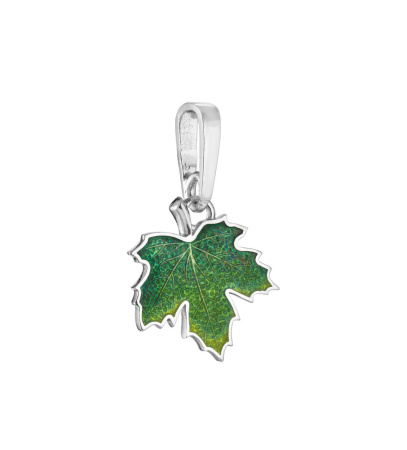 Серебряная подвеска с эмалью «Клён»