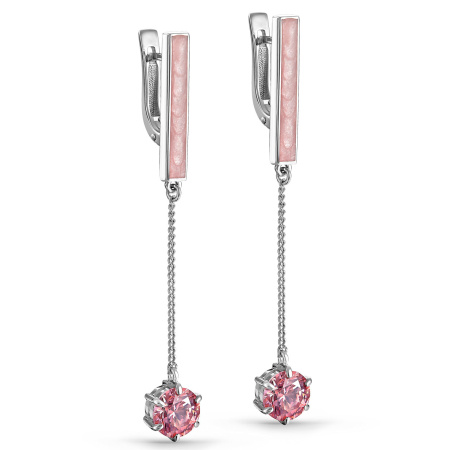 Серебряные серьги с фианитом