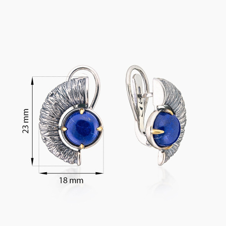 Серьги из серебра с камнем лазурит