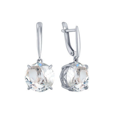 Серьги из серебра с горным хрусталем