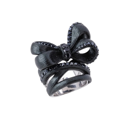 Кольцо из серебра с алюминией, нано-бриллиантом «Бантик»