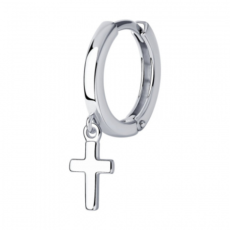 Серьга из серебра с родированием