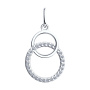 Серебряная подвеска с фианитами «Круги»