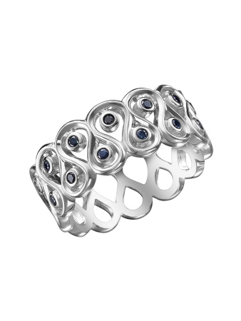 Кольцо серебряное с натуральными сапфирами