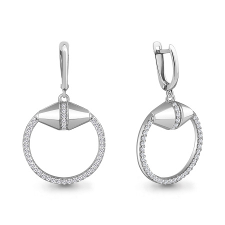 Серьги из серебра с фианитами