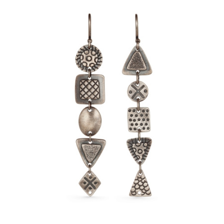 Серьги длинные подвесы из серебра «Орнамент»