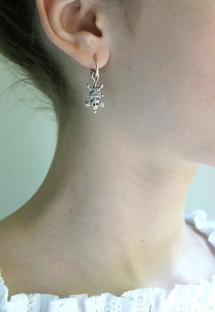 Серебряные серьги «Мышки» с эмалью