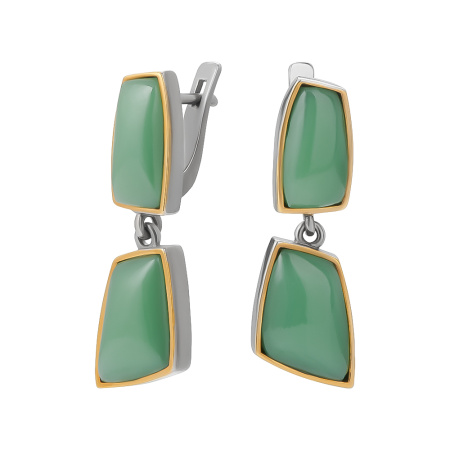 Серьги из серебра с нефритом