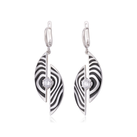 Cеребряные серьги-подвески «B&W»