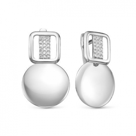 Серебряные серьги с фианитами