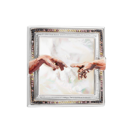 Брошь из серебра «Сотворение Адама»