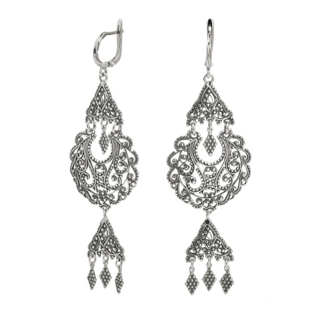 Длинные серьги из серебра