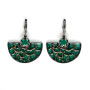 Серебряные серьги с витражной эмалью