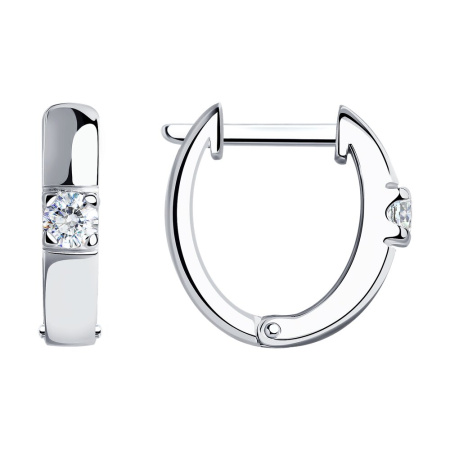 Серьги из серебра с фианитами SOKOLOV