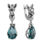 Серьги серебро 925 с перунитом Серебряное копытце