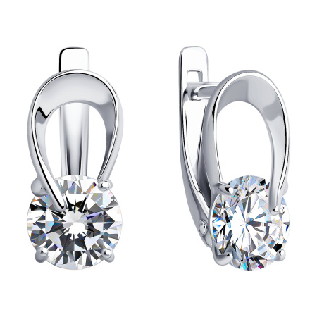 Серебряные серьги с фианитами