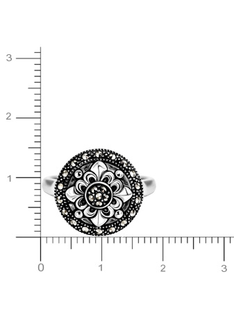 Серебряное кольцо с марказитами Swarovski