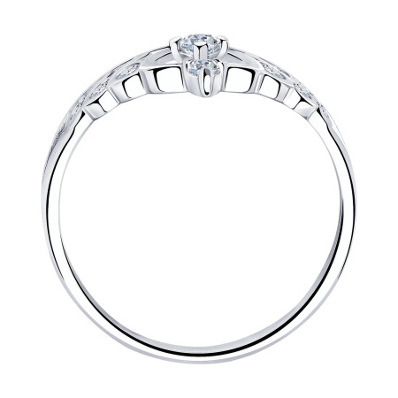 Кольцо - корона из серебра с фианитами