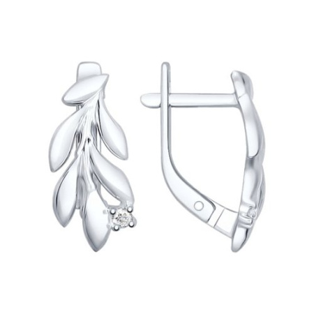 Серьги из серебра с фианитами Sokolov