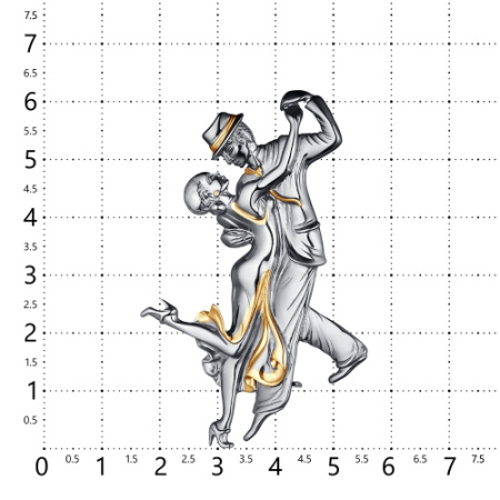 Брошь из серебра «Танго»