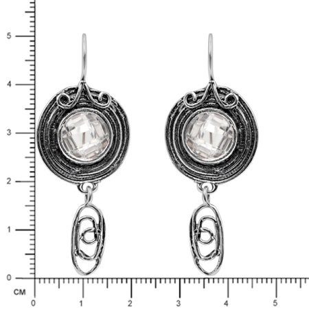 Серьги из серебра с фианитом