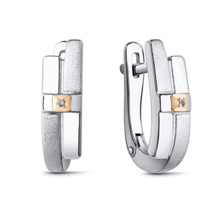 Серьги из серебра с бриллиантом