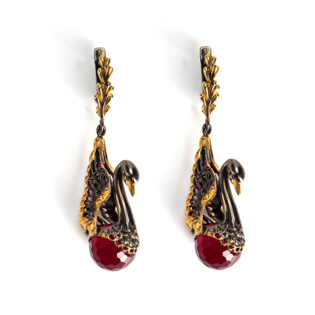 Серебряные серьги «Лебеди»