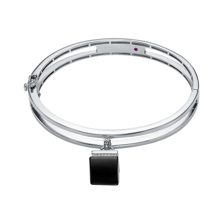 Браслет из серебра с ониксом и фианитами