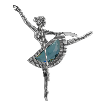 Брошь из серебра 925 Балерина с перунитом