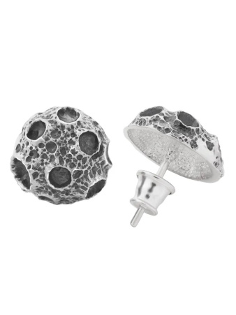 Пусеты из серебра «Лунный кратер»